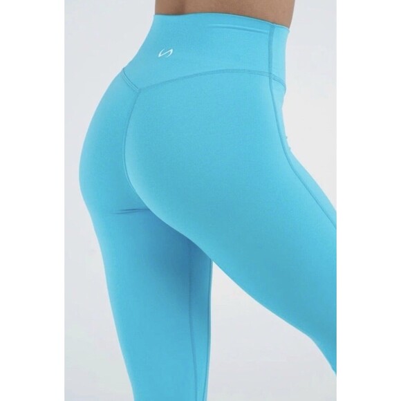TLF Tempo Glo High Waisted Workout‎ Leggings Bright Blue Women's LARGE NWT - Picture 2 of 13